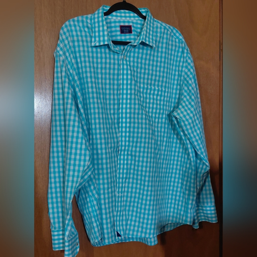 UNTUCKit Teal Checkered Casual Shirt